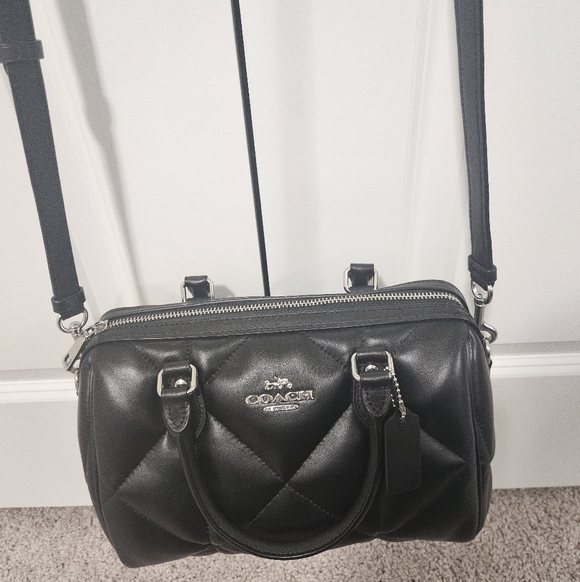 Coach Rowan Satchel With Puffy Diamond Quilting, Black - Picture 6 of 16